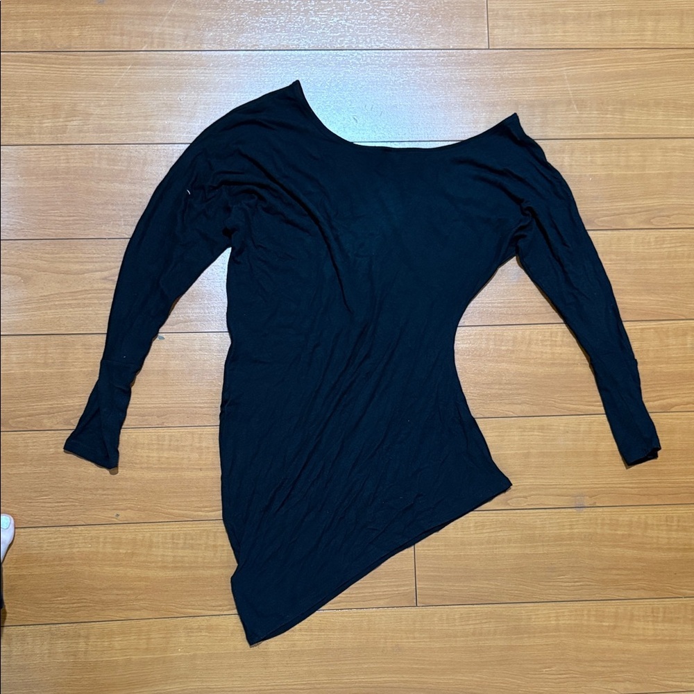 Bebe Black Asymmetrical Women's Blouse - Picture 6 of 6